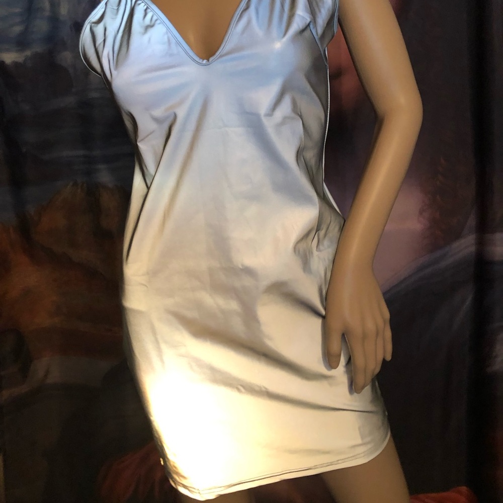 Reflective spaghetti strap dress